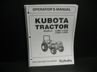 Kubota #TA040-19713 L2900\L3300\L3600\L4200 Owners Manual