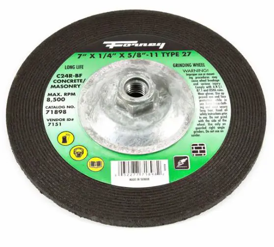 Image 1 for #F71898 Grinding Wheel, Masonry, Type 27, 7 in x 1/4 in x 5/8 in-11