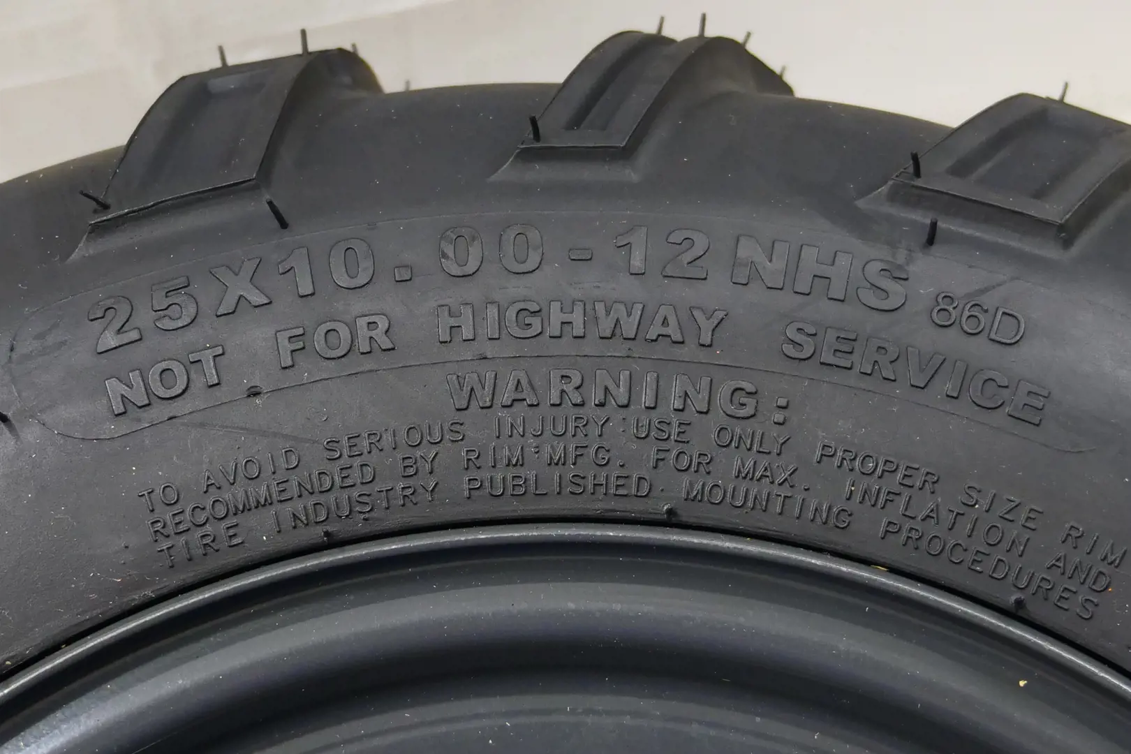 Image 3 for #K7591-19162 ATV Steel Wheel Tire, ASSY (RH 25X10-12)