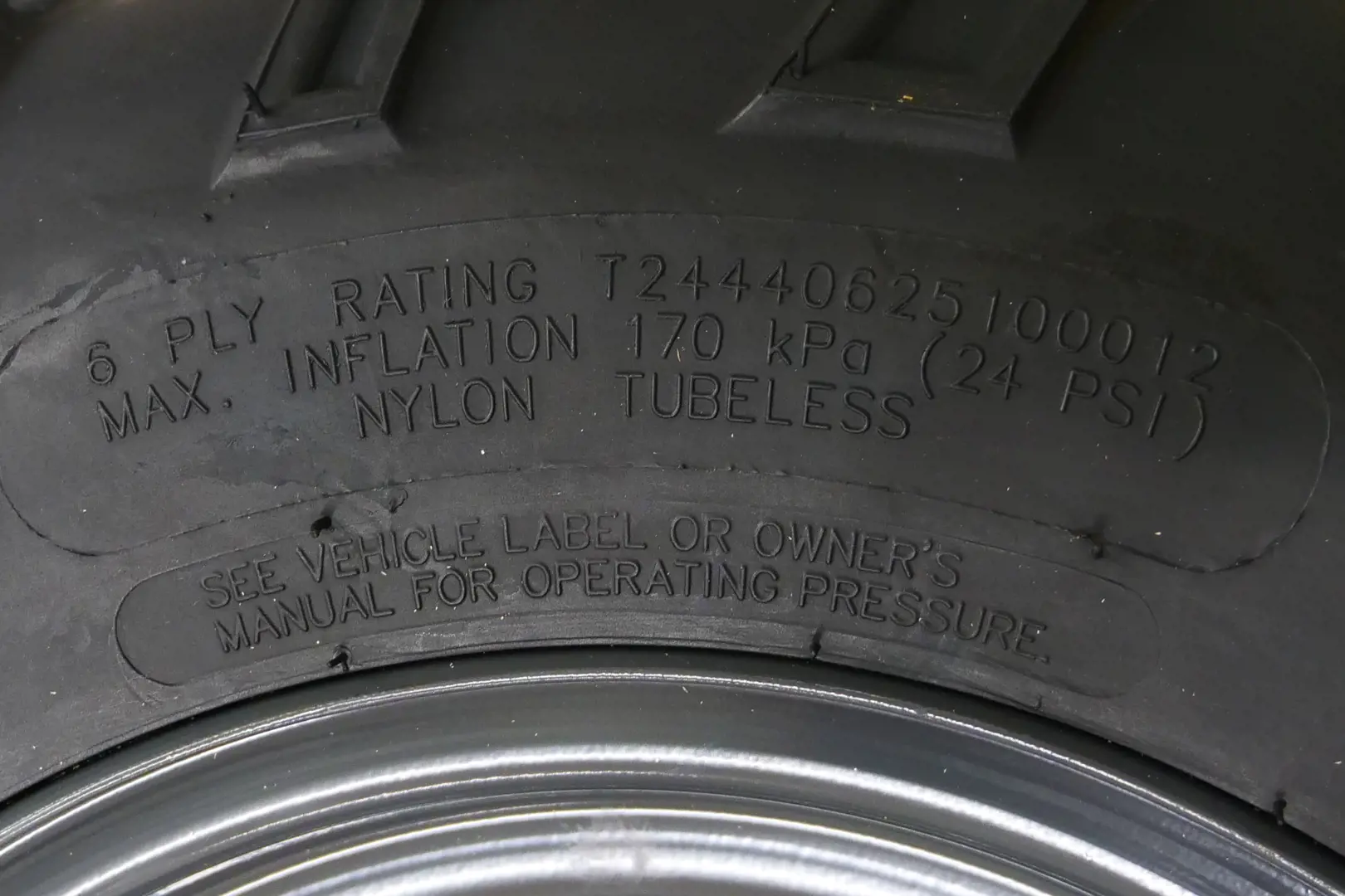 Image 2 for #K7591-19162 ATV Steel Wheel Tire, ASSY (RH 25X10-12)