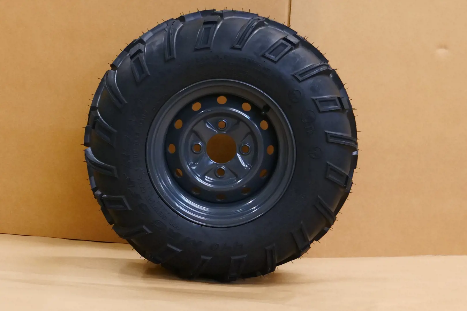 Image 1 for #K7591-19162 ATV Steel Wheel Tire, ASSY (RH 25X10-12)