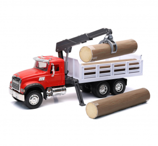 New-Ray Toys #17126 1:18 Mack Granite Log Truck w/ Crane
