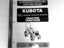 Kubota B2320/ B2620/ B2920HSD Parts Manual Part #97898-24010