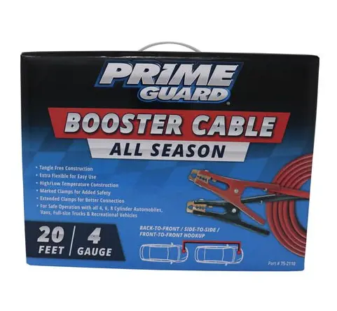 Image 1 for #PRIM752110 20 Foot 4 Gauge Jumper Cables