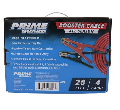Image 2 for #PRIM752110 20 Foot 4 Gauge Jumper Cables