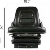 Case IH #SEA-SU35500BEX Universal Industrial Suspension Seat, Black