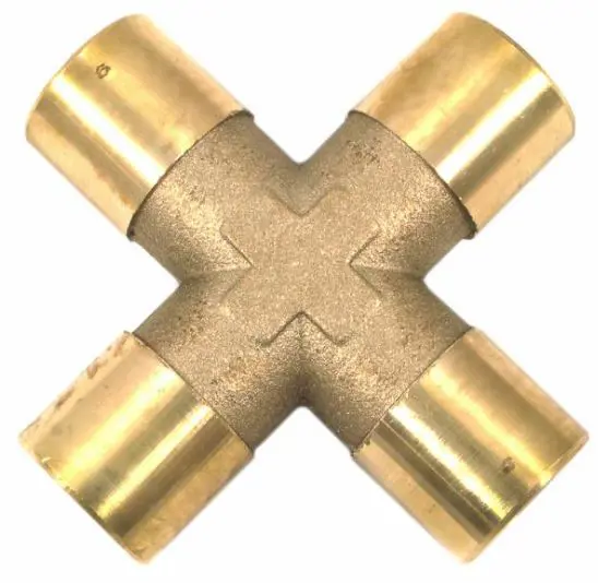 Image 2 for #F75365 Brass Cross, 1/4" NPT