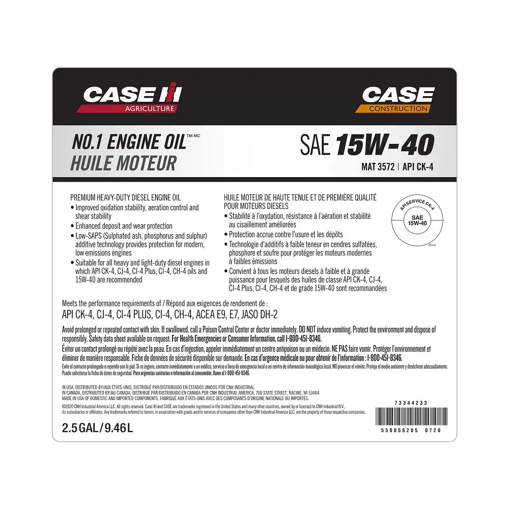 Case IH #73344233 15W-40 CK-4 Engine Oil