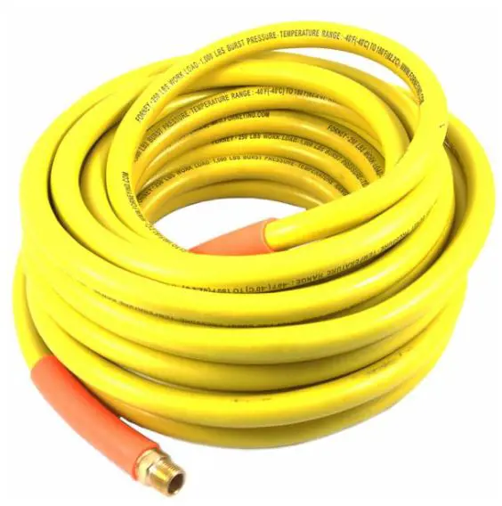 Image 1 for #F75438 Air Hose, Yellow Rubber, 3/8" x 50'