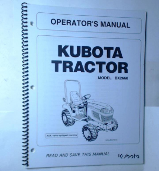 Kubota BX2660 Operators Manual Part #K2651-71213