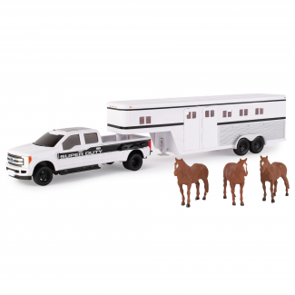 ERTL #46800 1:32 Ford F-350 Pickup with Horse Trailer and Horses