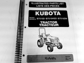 Kubota B7510 Parts Manual Part #97898-22901