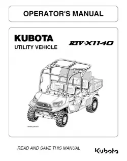Kubota RTV-X1140 Operator's Manual Part #K7621-71214