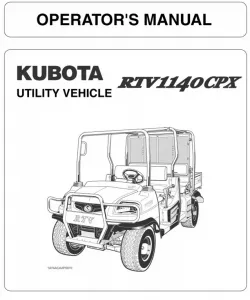 Kubota RTV1140CPX Operators Manual Part #K7611-71214
