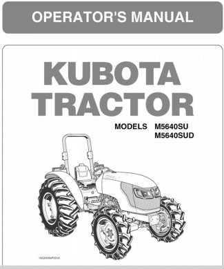 Kubota #3C301-99712 M5640SU M5640SUD Operator's Manual