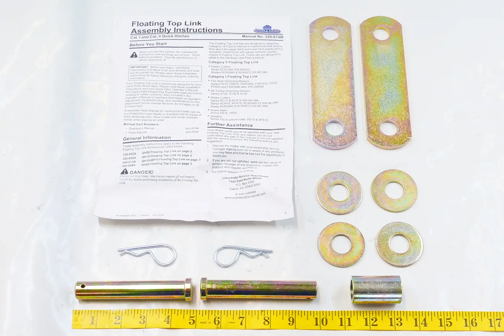 Land Pride 320013A Quick Hitch Floating Top Link (QH15)