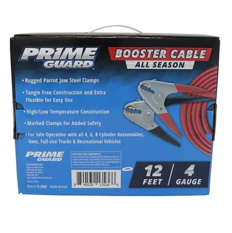 Image 2 for #PRIM752060 12 Foot 4 Gauge Jumper Cables