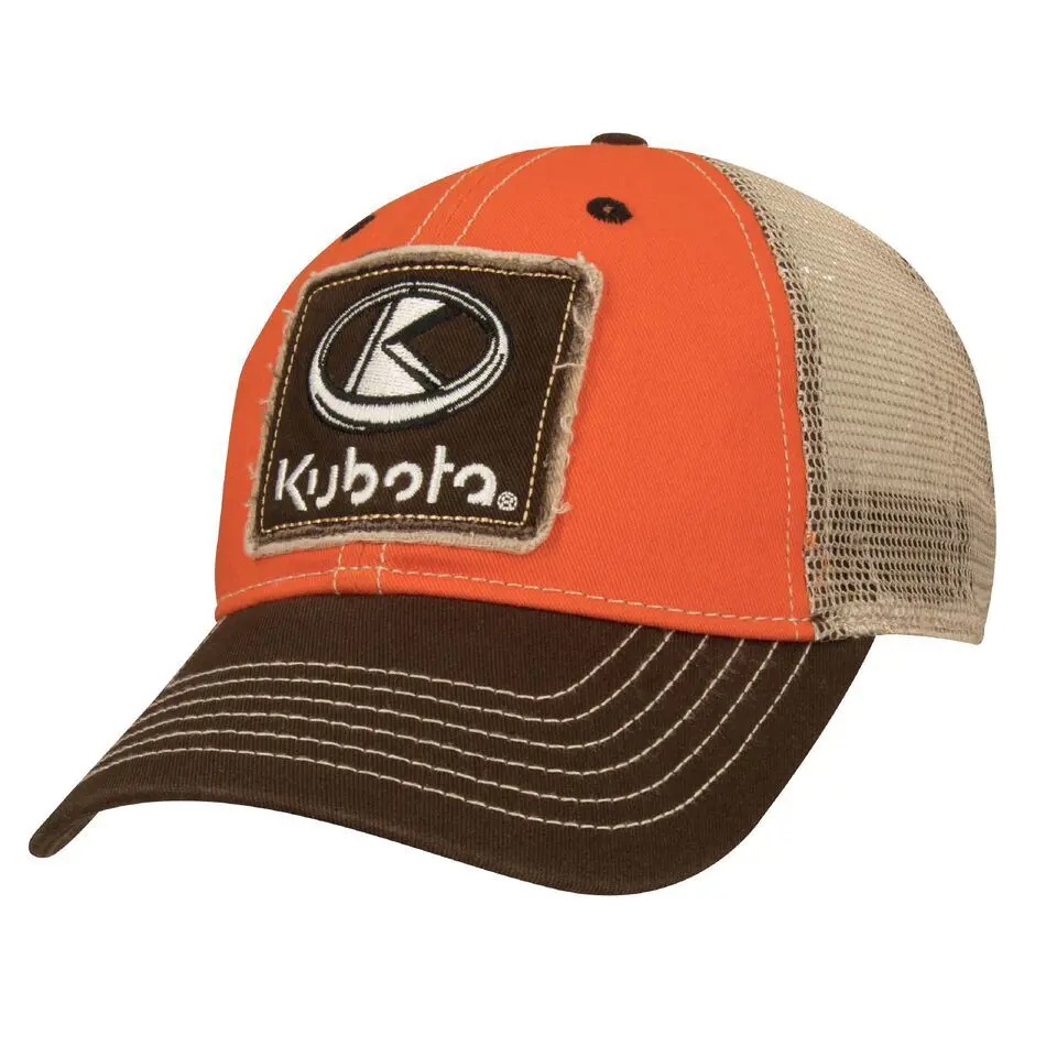 Image 1 for #KT17A-H41 Kubota Orange / Brown Trucker Cap