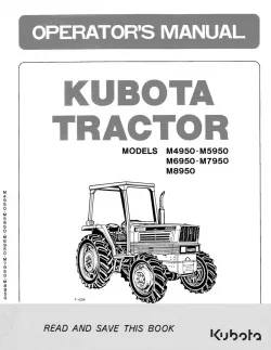 Kubota #35830-99714 M4950 M5950 M6950 M7950 M8950 Operators Manual