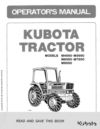 Kubota #35830-99714 M4950 M5950 M6950 M7950 M8950 Operators Manual