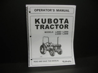 Kubota L2650/L2950/L3450/L3650DT Owners Manual Part #35080-19713