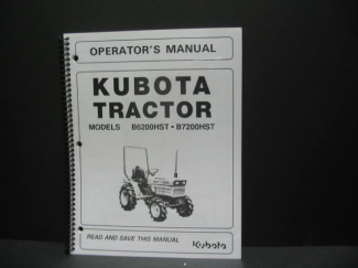 Kubota B6200HST & B7200HST Operators Manual Part #67061-62914