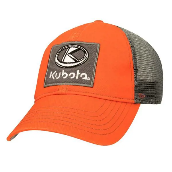 Image 1 for #KT17A-H39 Kubota Simple Orange Cap w/ Trucker Mesh & Front Patch
