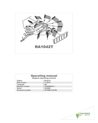 Kubota #VF16661519.EN RA1042T Operator's Manual